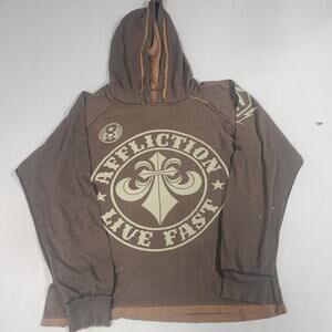 Reversable Affliction Hoodie Men's Size Large Live Fast